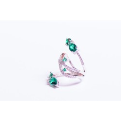 Inel argint emerald